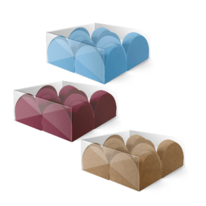 Caixa para Doces c/ 4 Unid Cores Lisas