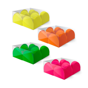 Caixa para Doces c/ 4 Unid Cores Neon